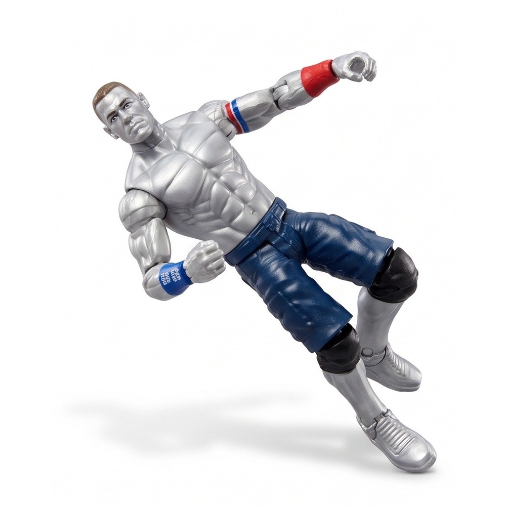 Mattel WWE Mutants Series 1 John Cena Metallic Silver Cyborg Figure Loose ~7"